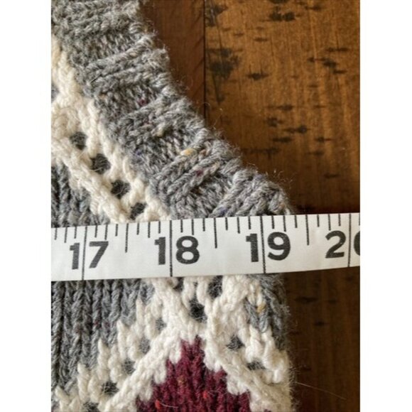 Silk Collection Ladies Argyle Vest Gray & Burgundy Size Medium - Picture 6 of 7